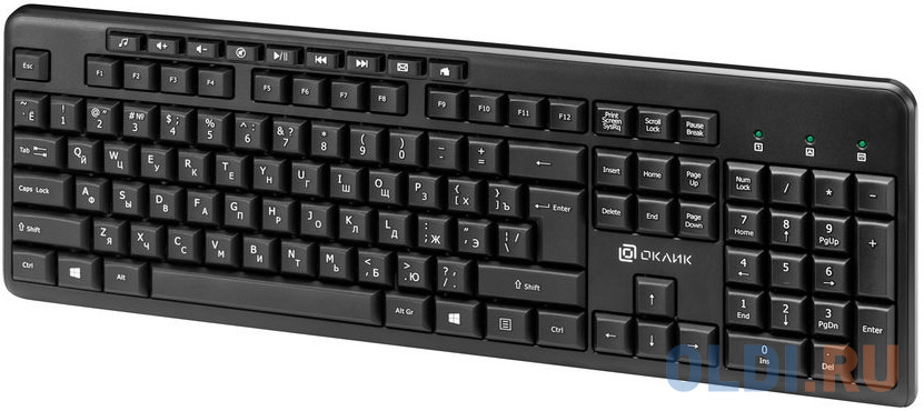 Клавиатура + мышь Оклик 225M клав:черный мышь:черный USB беспроводная Multimedia фото