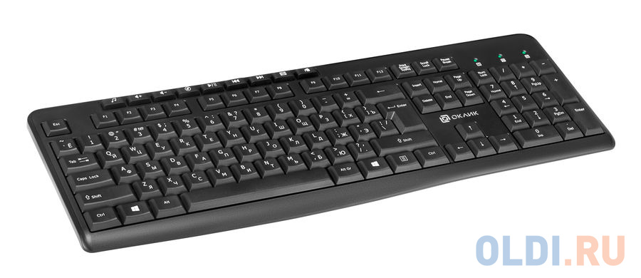 Клавиатура + мышь Оклик 225M клав:черный мышь:черный USB беспроводная Multimedia, цвет белый, размер клавиатуры 441 х 150 х 24 мм мыши100 х 60 х 37 мм - фото 9