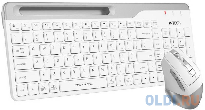 Клавиатура + мышь A4Tech Fstyler FB2535C клав:белый/серый мышь:белый/серый USB беспроводная Bluetooth/Радио slim, цвет белый/серый, размер 396 х 145 х 25 мм/105 х 70 х 42 мм - фото 3