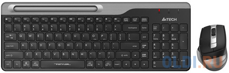 Клавиатура + мышь A4Tech Fstyler FB2535C клав:черный/серый мышь:черный/серый USB беспроводная Bluetooth/Радио slim, цвет черный/серый, размер 396 х 145 х 25 мм/105 х 70 х 42 мм