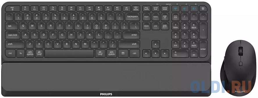 Philips Бесроводной Комплект SPT6607B (Клавиатура SPK6607B+Мышь SPK7607B) 2,4 GHz , Bluetooth 3.0/5.0 Black 110 клав/7 кнопки 800-3200dpi, чёрный SPT6607B/87 - фото 1