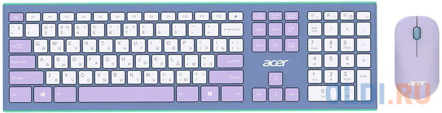 Клавиатура + мышь Acer OCC200 клав:зелёный/фиолетовый мышь:зелёный/фиолетовый USB беспроводная slim Multimedia клавиатура acer okw020 usb slim zl kbdee 001
