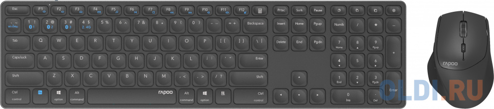 Клавиатура + мышь Rapoo 9800M DARK GREY клав:серый мышь:серый USB беспроводная Bluetooth/Радио slim Multimedia (14523)