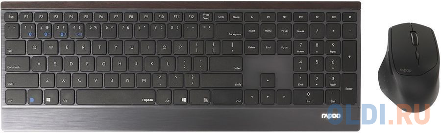 Клавиатура + мышь Rapoo 9500M клав:черный мышь:черный USB беспроводная Bluetooth/Радио slim (18892), цвет белый, размер Размеры клавиатуры 433 х 168 х 23 мм Размеры мыши 103 х 69 х 43 мм