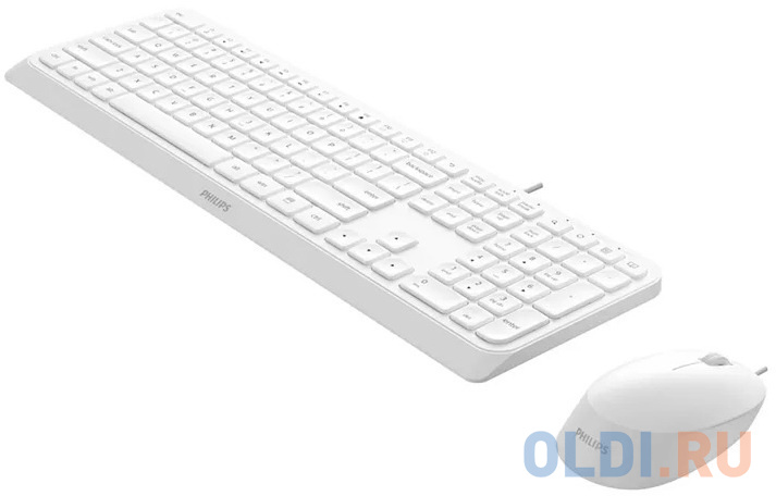 Philips Проводной Комплект  SPT6207W(Клавиатура SPK6207W+Мышь SPK7207W) USB 2.0 104 клав/3 кнопки 1000dpi, русская заводская раскладка, белый фото