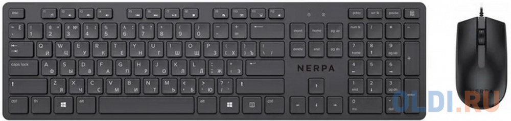 Комплект клавиатура+мышь/ Комплект клавиатура+мышь NERPA, проводной, 104 кл, 1000DPI, 1.8м, черный