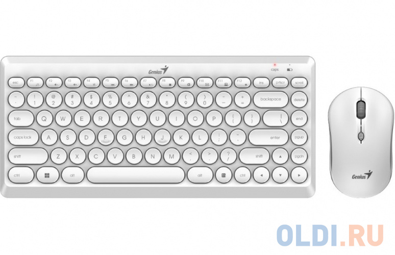 Комплект кл-ра+мышь беспроводной Genius LuxeMate Q8000 White (31340013411), цвет белый
