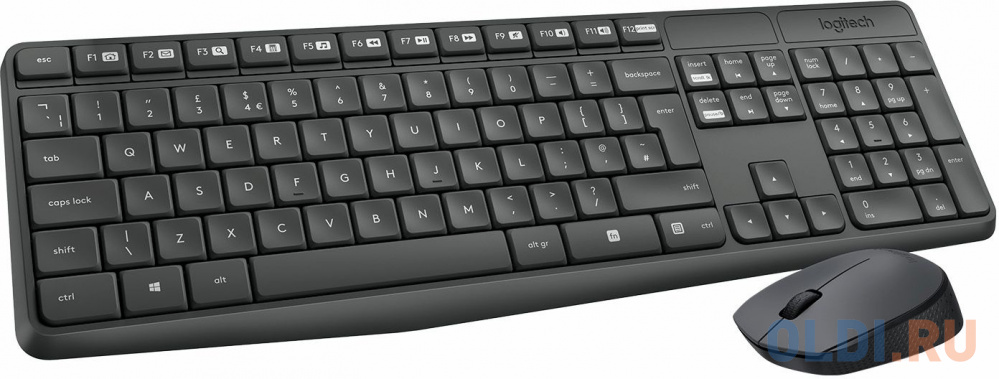 Клавиатура + мышь Logitech MK235 клав:серый мышь:серый USB беспроводная Multimedia (920-007931), цвет черный, размер Клавиатуры 435,5 х 137,5 х 20,5 мм Вес 425 г Мыши 97,7 х 61,5 х 35,2 мм Вес 70,5 г