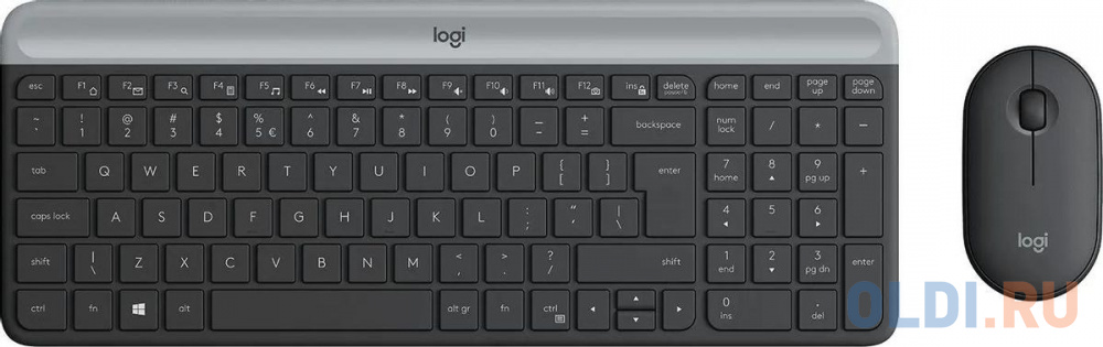 

Клавиатура + мышь Logitech MK470 клав:черный/серый мышь:черный USB беспроводная slim (920-009204)
