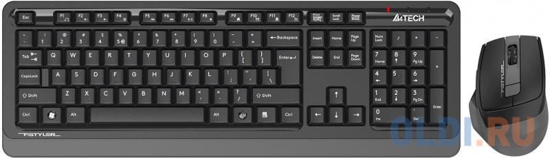

Клавиатура + мышь A4Tech Fstyler FG1035 клав:черный/серый мышь:черный/серый USB беспроводная Multimedia (FG1035 GREY)