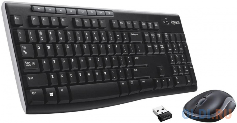 Logitech Комплект беспроводной Wireless Combo MK270 (клавиатура + мышь), 1000dpi, RUS, чёрный.