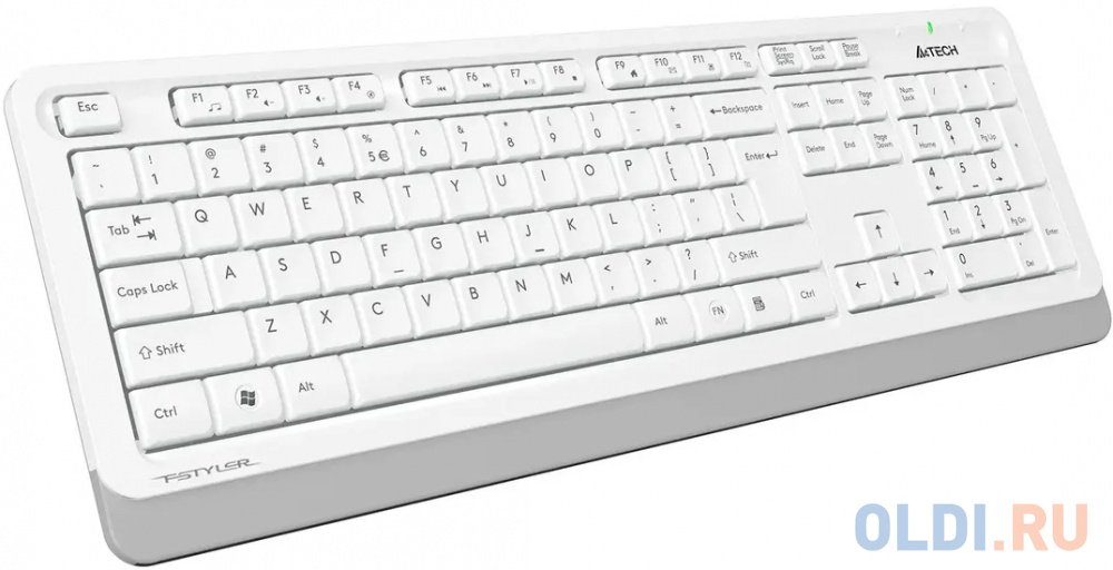 Клавиатура + мышь A4Tech Fstyler FG1010S клав:белый/серый мышь:белый/серый USB беспроводная Multimedia (FG1010S WHITE), цвет белый и серый, размер Размеры клавиатуры 456 х 156 х 24 мм, Размеры мыши 108 х 64 х 35 мм - фото 3