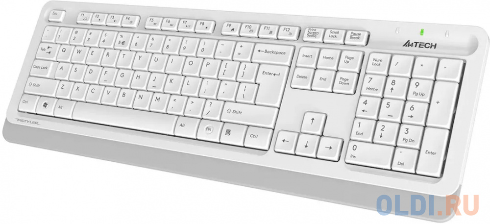 Клавиатура + мышь A4Tech Fstyler FG1010S клав:белый/серый мышь:белый/серый USB беспроводная Multimedia (FG1010S WHITE), цвет белый и серый, размер Размеры клавиатуры 456 х 156 х 24 мм, Размеры мыши 108 х 64 х 35 мм - фото 4