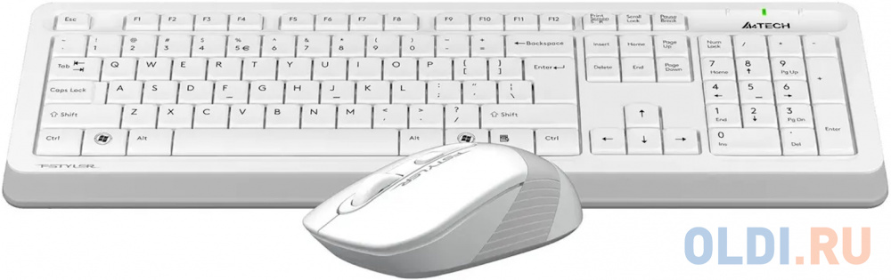 Клавиатура + мышь A4Tech Fstyler FG1010S клав:белый/серый мышь:белый/серый USB беспроводная Multimedia (FG1010S WHITE), цвет белый и серый, размер Размеры клавиатуры 456 х 156 х 24 мм, Размеры мыши 108 х 64 х 35 мм - фото 8
