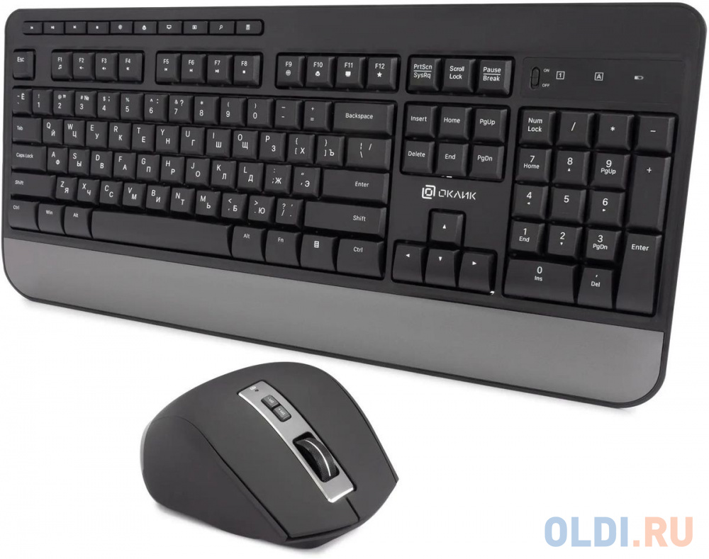 Клавиатура + мышь Оклик S290W клав:черный мышь:черный USB беспроводная Multimedia (351701) - 351701