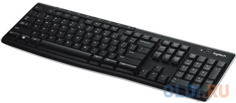 Клавиатура беспроводная Logitech K270 ЛАТИНИЦА (без кириллицы) (приемник Unifying, 2 батарейки AAA) (арт. 920-003058, M/N: Y-R0015 / C-U0007), цвет черный, размер 442 x 18 x 150 мм/0,5 кг