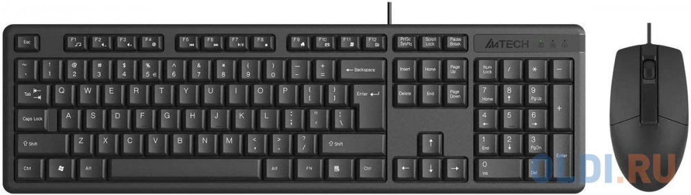 Клавиатура + мышь A4Tech KR-3330S клав:черный мышь:черный USB, цвет белый, размер Размеры клавиатуры 447 х 130 х 27 мм Размеры мыши 120 х 61 х 37 мм