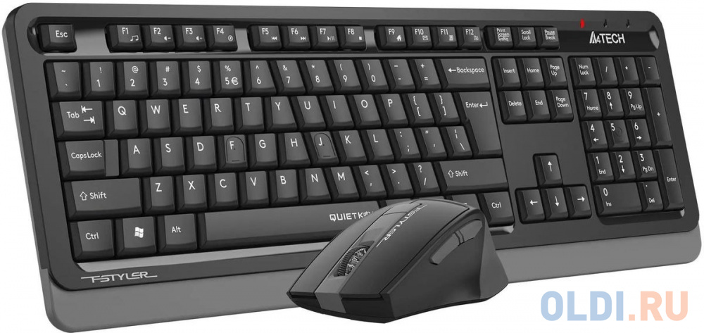 Клавиатура + мышь A4Tech Fstyler FGS1035Q клав:черный/серый мышь:черный/серый USB беспроводная Multimedia (FGS1035Q GREY) - фото 3