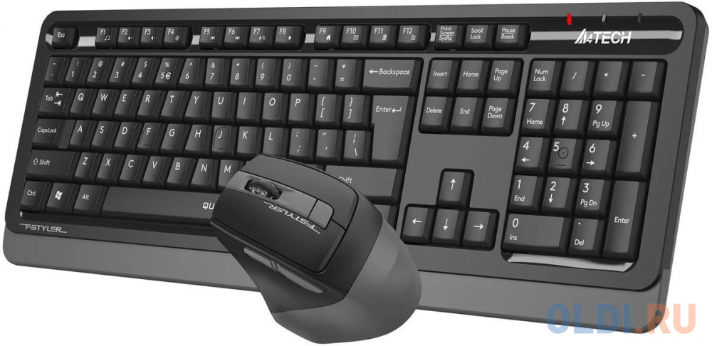 Клавиатура + мышь A4Tech Fstyler FGS1035Q клав:черный/серый мышь:черный/серый USB беспроводная Multimedia (FGS1035Q GREY) - фото 4