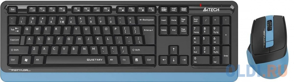 Клавиатура + мышь A4Tech Fstyler FGS1035Q клав:черный/синий мышь:черный/синий USB беспроводная Multimedia (FGS1035Q NAVY BLUE) - фото 1