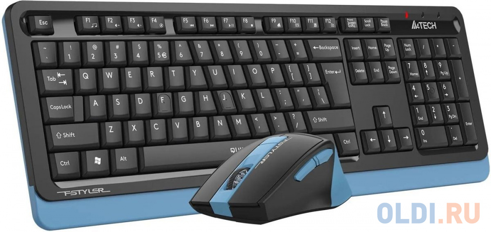Клавиатура + мышь A4Tech Fstyler FGS1035Q клав:черный/синий мышь:черный/синий USB беспроводная Multimedia (FGS1035Q NAVY BLUE) - фото 3