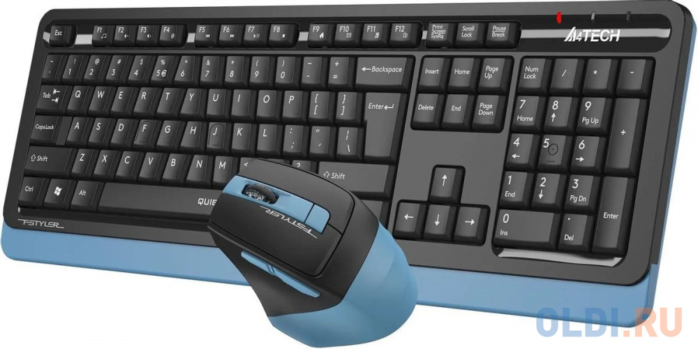 Клавиатура + мышь A4Tech Fstyler FGS1035Q клав:черный/синий мышь:черный/синий USB беспроводная Multimedia (FGS1035Q NAVY BLUE) - фото 4