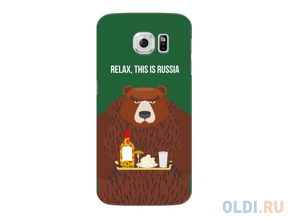 Чехол Deppa Art Case и защитная пленка для Samsung Galaxy S6, Патриот_Медведь,
