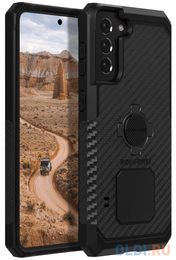Чехол-накладка Rokform Rugged Case для Samsung Galaxy S21+ 5G. Поддерживает систему Roklock. Цвет: черный