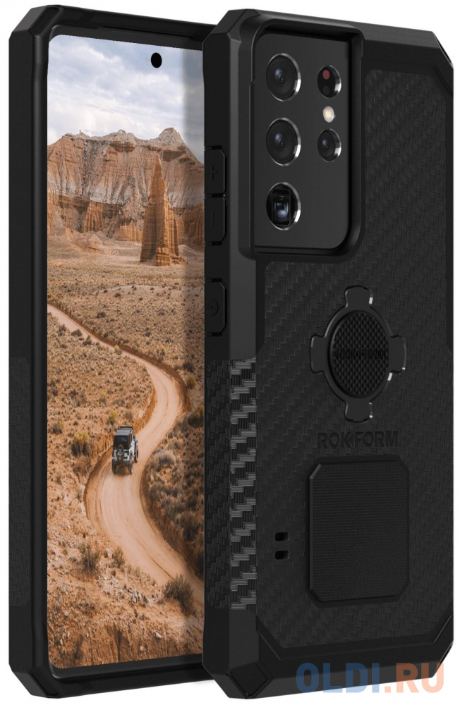 Чехол-накладка Rokform Rugged Case для Samsung Galaxy S21 ULTRA 5G. Поддерживает систему Roklock. Цвет: черный