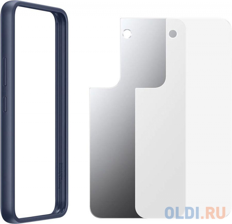 

Чехол (клип-кейс) Samsung для Samsung Galaxy S22 Frame Cover прозрачный/темно-синий (EF-MS901CNEGRU)