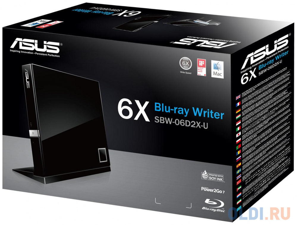 Внешний привод Blu-ray ASUS SBC-06D2X-U Slim USB2.0 Retail черный фото