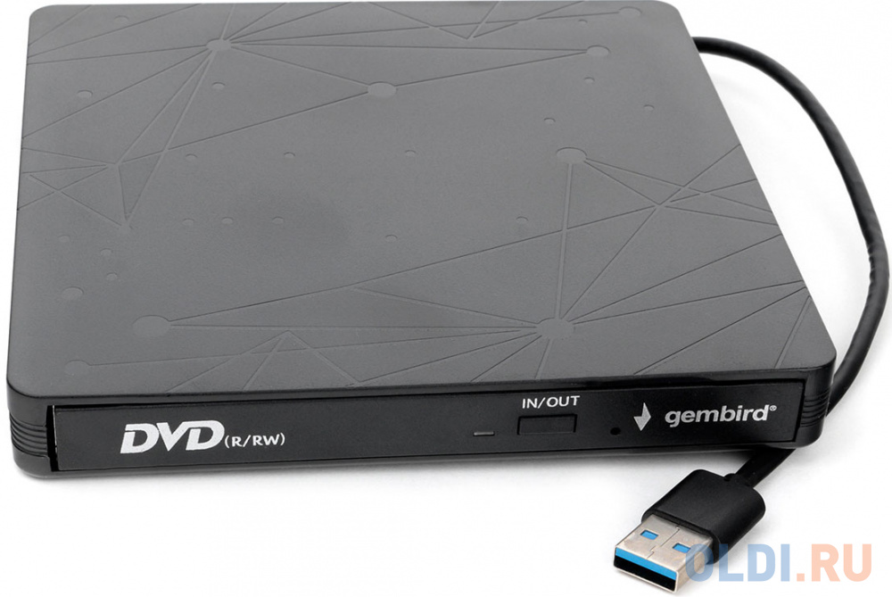 USB 3.0 Gembird DVD-USB-03 пластик, черный кашпо флэйм альтернатива ø30 h50 v24л пластик белый