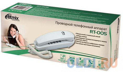 Телефон Ritmix RT-005 белый фото