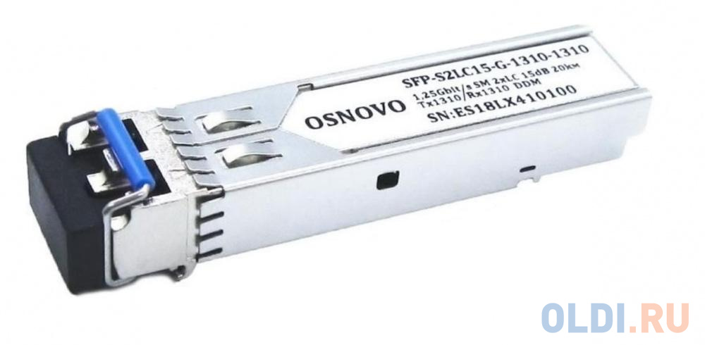 OSNOVO SFP Модуль SM, два волокна, разъем 2*LC, 1,25 Гбит/c, до 20км, Tx:1310/Rx:1310, DDM модуль osnovo sfp s1sc18 f 1550 1310 i