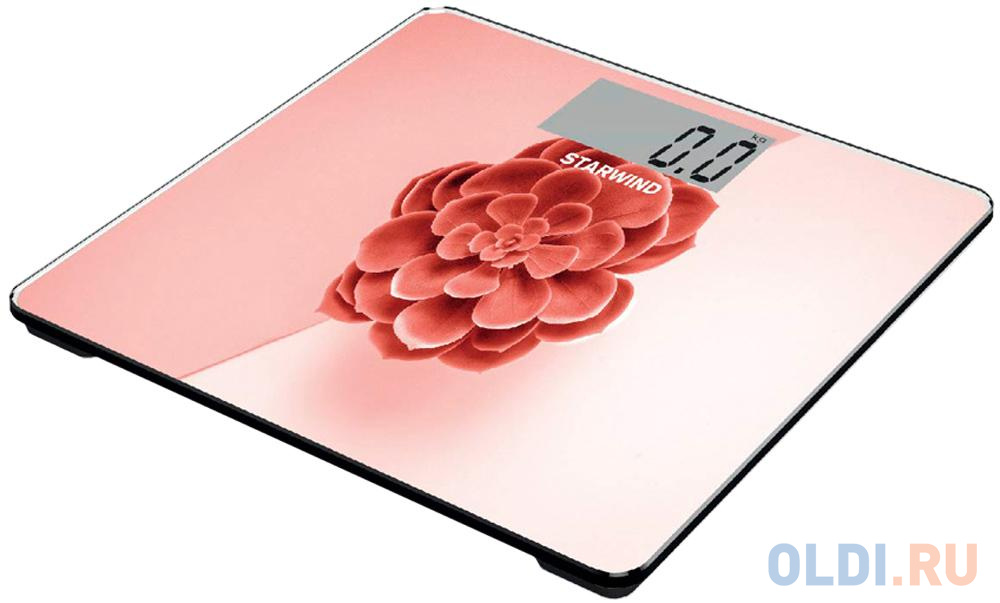 Весы напольные StarWind SSP6041 розовый красный рисунок