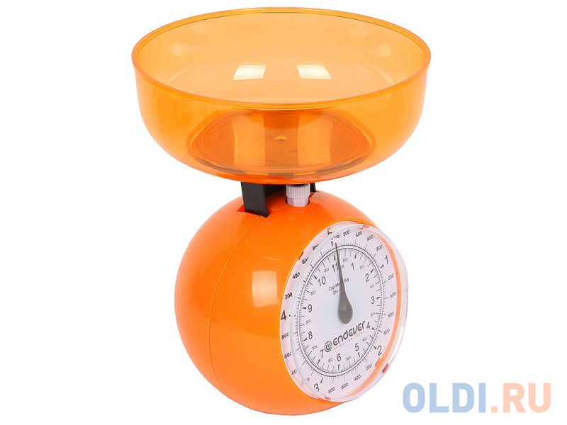 

Весы кухонные механические Endever Skyline KS-518, max 5 кг., цена деления 40 гр., оранжевый