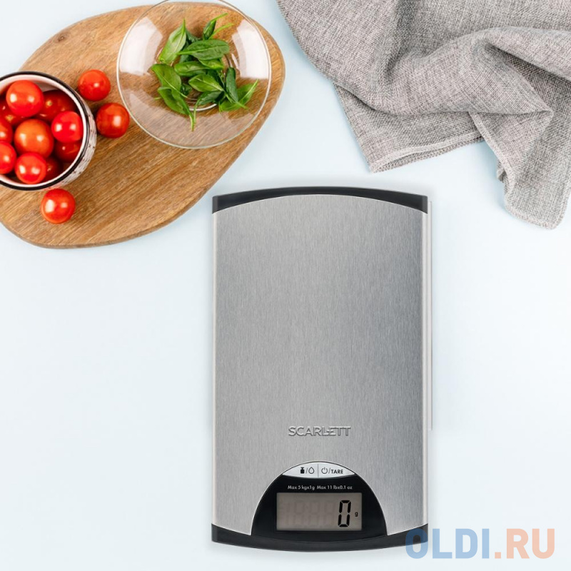 Весы кухонные Scarlett SC-KS57P97 серебристый чёрный фото
