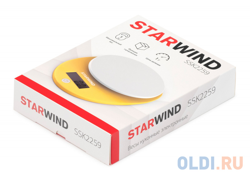 Весы кухонные StarWind SSK2259 жёлтый фото