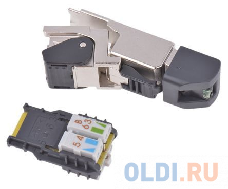 

Разъем RJ45 кабельный J00026A2003, монтаж без инструментов, повышенной прочности, серии MFP8, под витую пару 5,6,7 кат (AWG22-27), экранированный