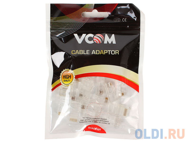Коннекторы RJ-45 (8P8C) для UTP кабеля 5 кат. VCOM <VNA2200-1/20 20 шт в пакете Коннекторы RJ-45 (8P8C) для UTP кабеля 5 кат. VCOM <VNA2200-1/20 20 шт в пакете фото