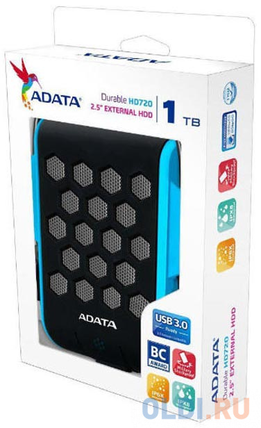 Жесткий диск A-Data USB 3.0 1Tb AHD720-1TU31-CBL HD720 DashDrive Durable (5400rpm) 2.5