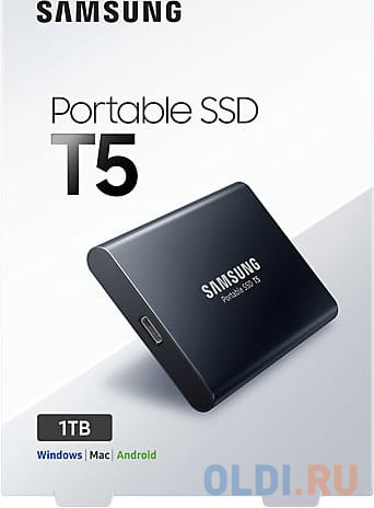 Внешний твердотельный накопитель SSD 1TB Samsung T5 (Up to 540Mb/s, USB 3.1 Type-C) (MU-PA1T0B/WW) Вид№5