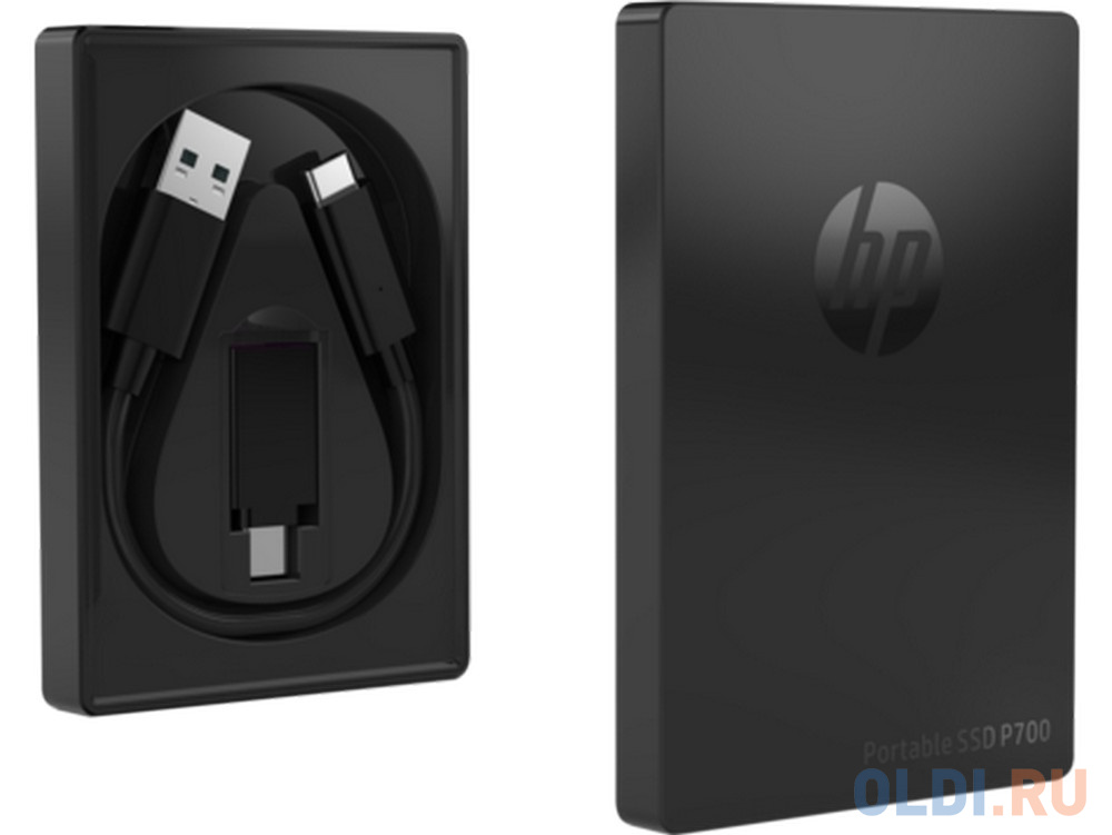 Портативный твердотельный накопитель HP P700, USB 3.1 gen.2 / USB Type-C / USB Type-A, OTG, 1Тб, R1000/W1000,Черный 5MS30AA - фото 1