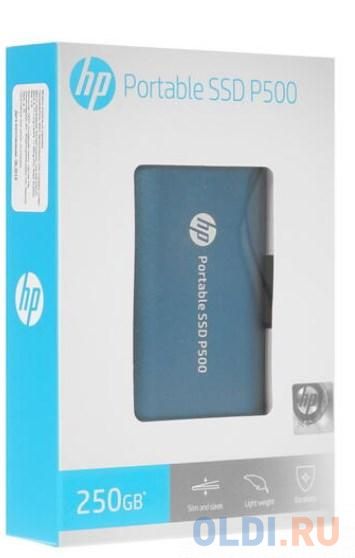 Портативный твердотельный накопитель HP P500, USB 3.1 gen.2 / USB Type-C / USB Type-A, OTG, 250 Гб, R350/W210, Синий 7PD50AA#ABB - фото 4