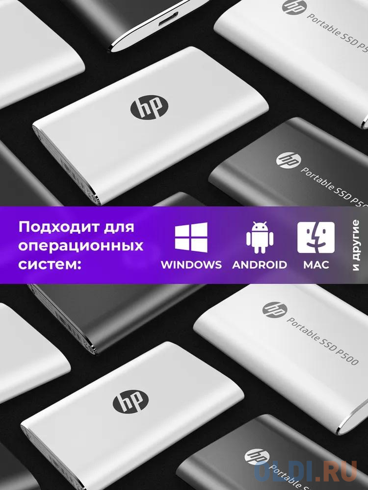 Внешний SSD диск 2.5&quot; 1 Tb USB Type-C HP P500 серебристый Вид№3