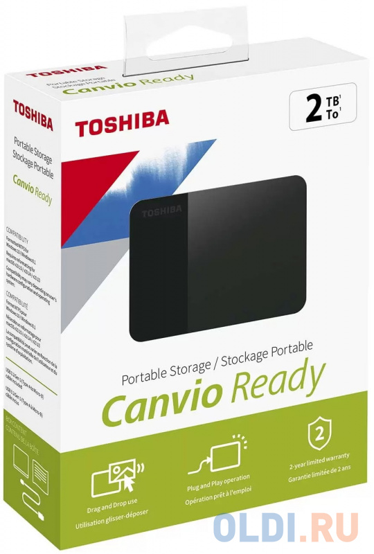 Внешний жесткий диск 2.5" 2 Tb USB 3.1 Toshiba Canvio Ready черный HDTP320EK3AA фото