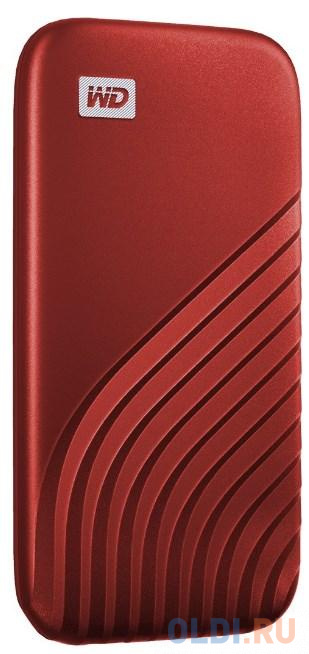 SSD жесткий диск USB-C 500GB EXT. WDBAGF5000ARD-WESN WDC, цвет красный, размер (ШхГхТ) 100x55x9 мм - фото 1