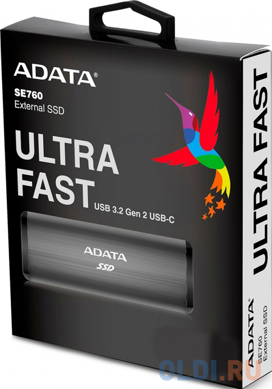 Внешний SSD диск 1.8" 2 Tb USB 3.2 Gen 2 A-Data SE760 Black External черный ASE760-2TU32G2-CBK фото