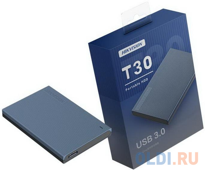 Внешний жесткий диск 2.5" 1 Tb USB3.1 Gen1 Hikvision T30 синий, размер 113 х 10,5 х 74 мм