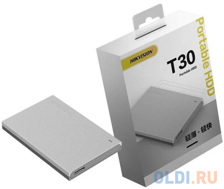 Внешний жесткий диск 2.5" 2 Tb USB 3.0 Hikvision T30 серый